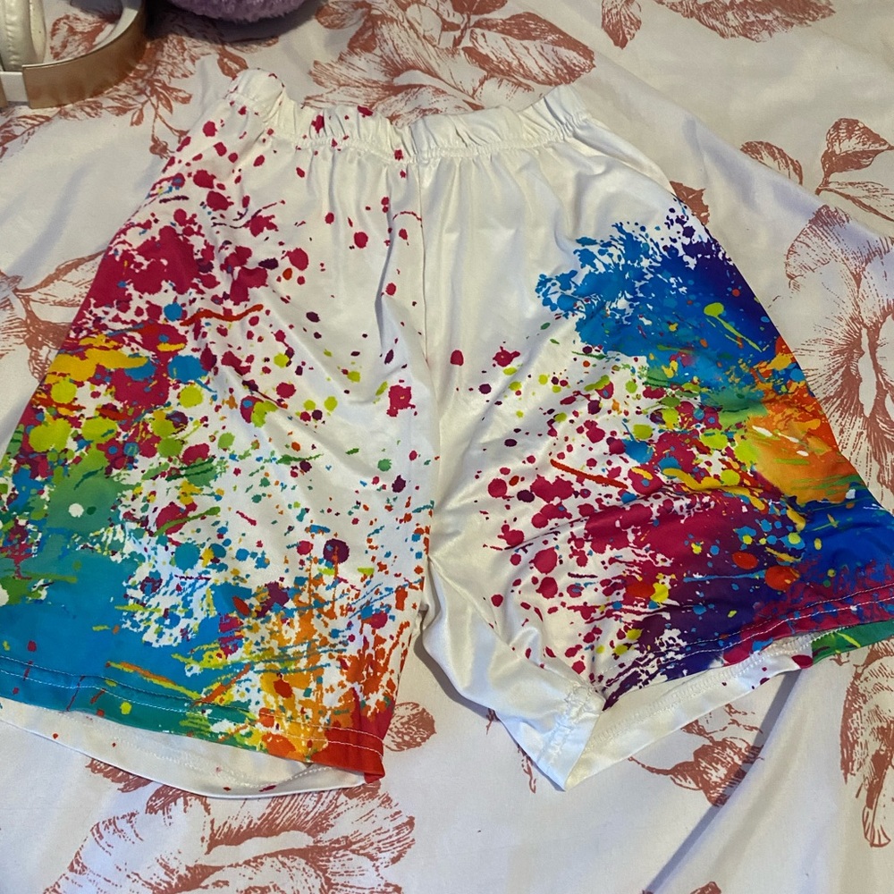 Burst of color baggy shorts